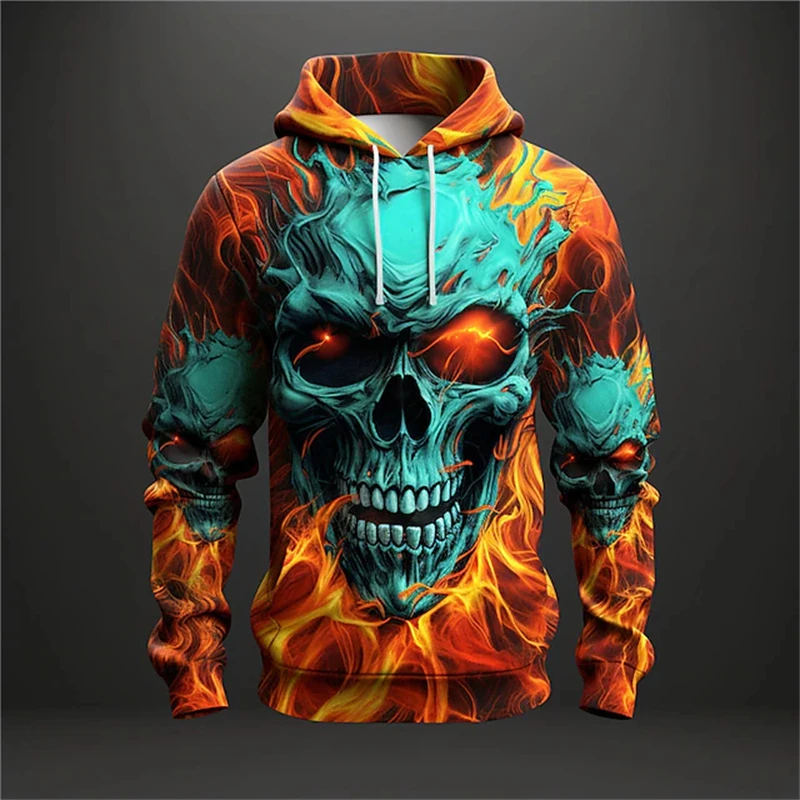 thumbnail image 1 of 2024 Nueva sudadera con capucha 3D con estampado vintage de calavera para hombre, sudadera con capucha de gran tamaño, ropa de hip hop para hombre, sudaderas con capucha para niños, 1 of 4