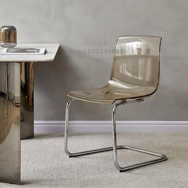 Genovy Nordic Acrylic Chair Metal Net Red Dressing Chair Small