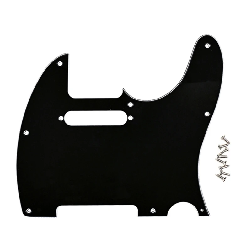 

8 Holes Pickguard 3 Ply Solid Black Guitar Scratch Plate Humbuckers Pickguard E56D