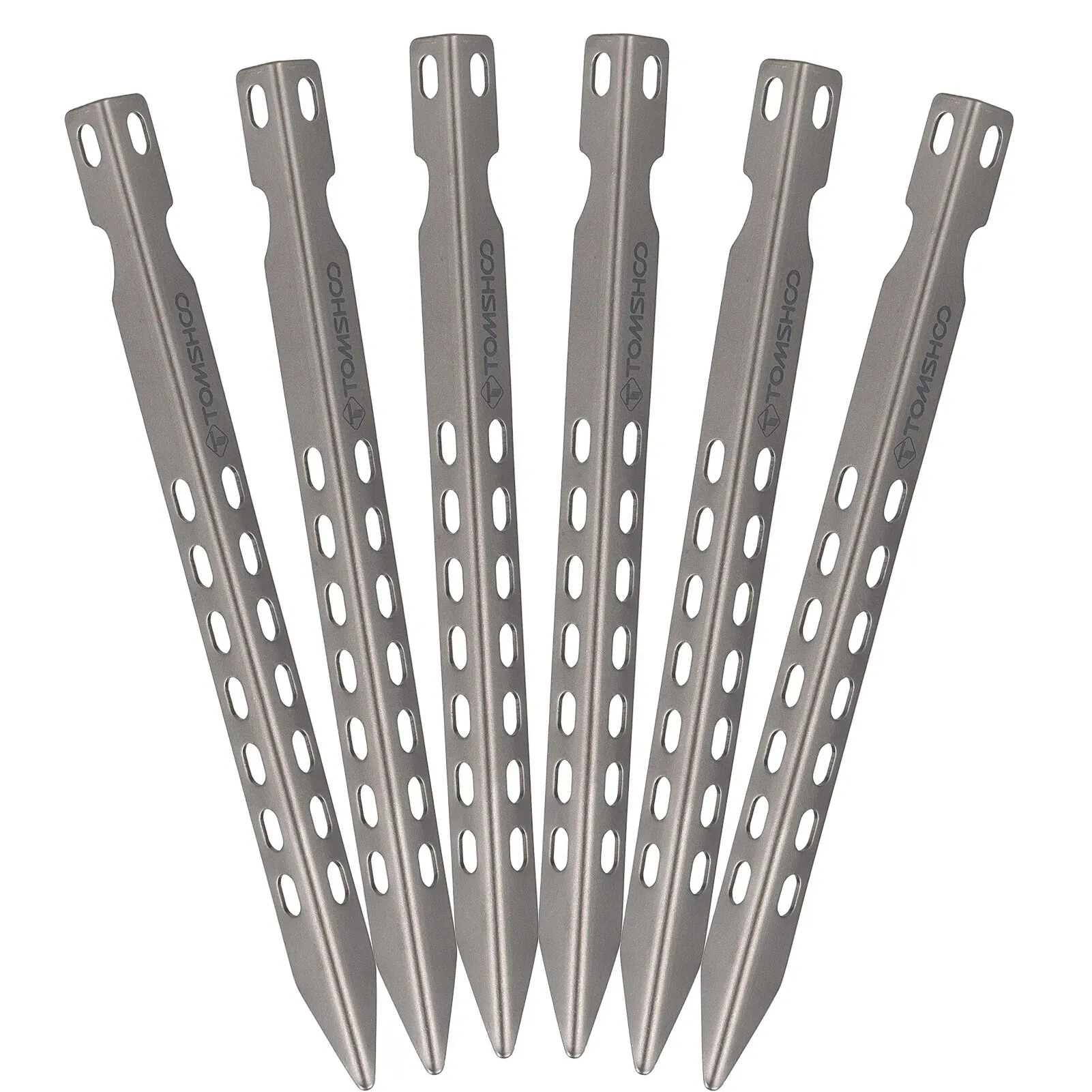 Camping Tent Pegs 4/6 Pack 6.3 Inch Camping Tent Pegs Ultralight Windproof Titanium Tent Stakes Outdoor Camping Hiking Pegs Nails TOMSHOO