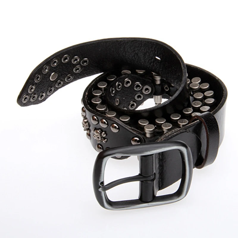 

For Men High Quality Metal Buckle Jeans Novelty Personality Bullet Belts Genuine Leather Men Belt Luxury Designer Belt