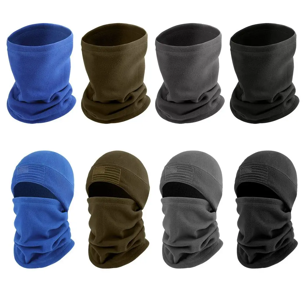 

Fleece Hat Scarf Set Winter Warm Thick Solid Color Beanie Scarf Neck Warmer Women Men