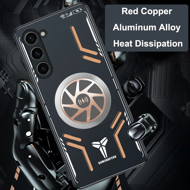

Case For Samsung S21 Plus Copper Aluminum Heat Dissipation Case S22 Ultra Cooling Cover with Cooler For Galaxy S23 Plus S23+