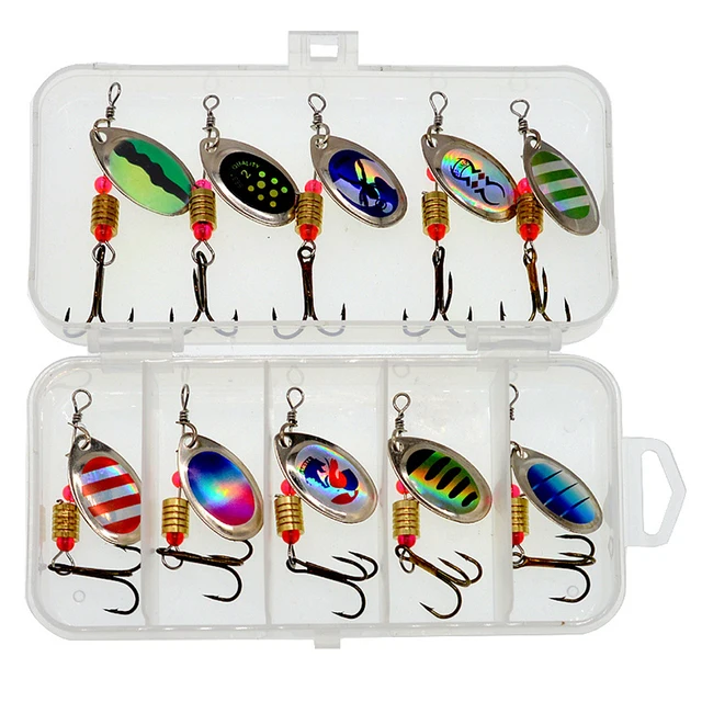 10pcs Metal Spinner Fishing Lure Set - Versatile For Bass & Perch