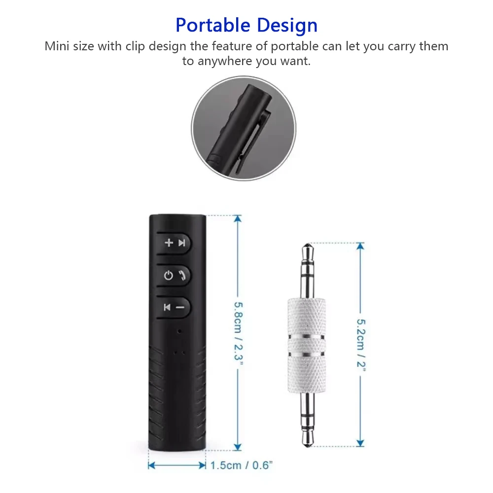 Bluetooth Receiver Bluetooth Audio Adapter Wireless Audio Adapter Mini Wireless Bluetooth 5.2 Receiver 3.5mm AXU Car Bluetooth Transmitter Adapter Car Music/Audio/Headphone Receiv