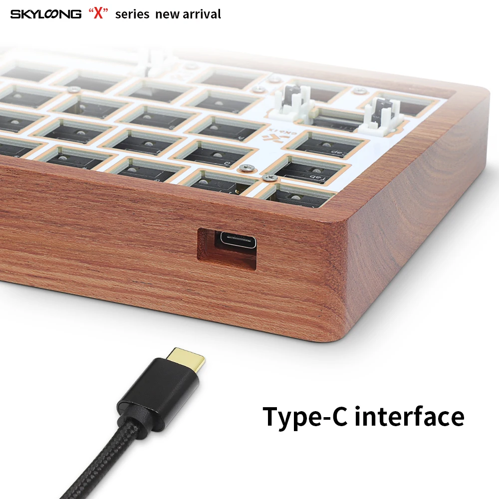 Купить SKYLOONG GK61 GK61X 60 Mechanical Wooden Keyboard Kit Hotswap