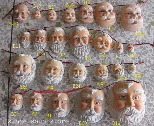 1-8pcs Mini Santa Claus Face Christmas Decorations Plastic Santa Head Accessories Diy Craft Ornament 4 Styles christmas decorations