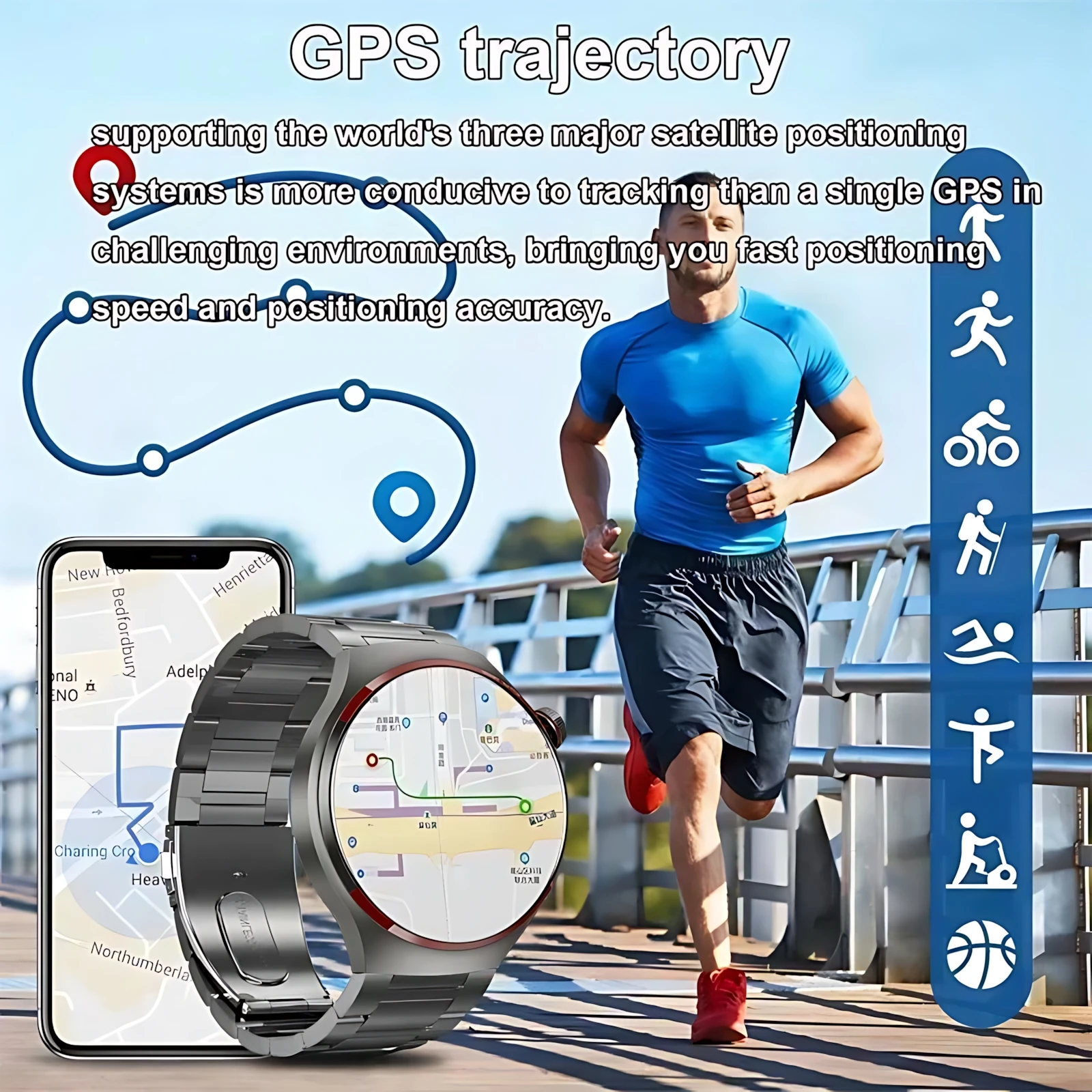 GT4 Pro Smart Watch With GPS Track For Men Women Watch ith AMOLED HD Display Bluetooth Call NFC IP68 Waterproof Sport Watch 2025 4