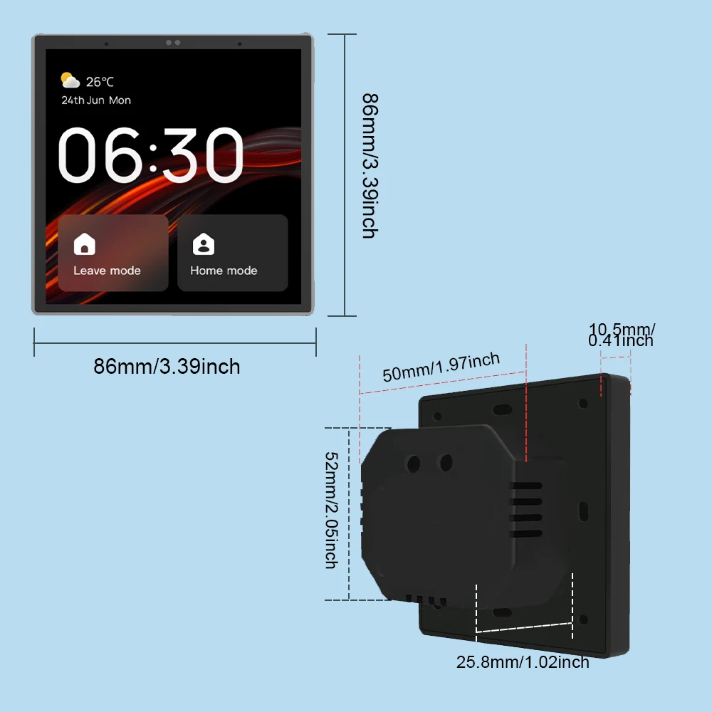 SIXWGH 4-Inch Smart Home Touch Screen WiFi Automation With Zigbee Bluetooth Wireless Internet Control Google Home Alexa Support