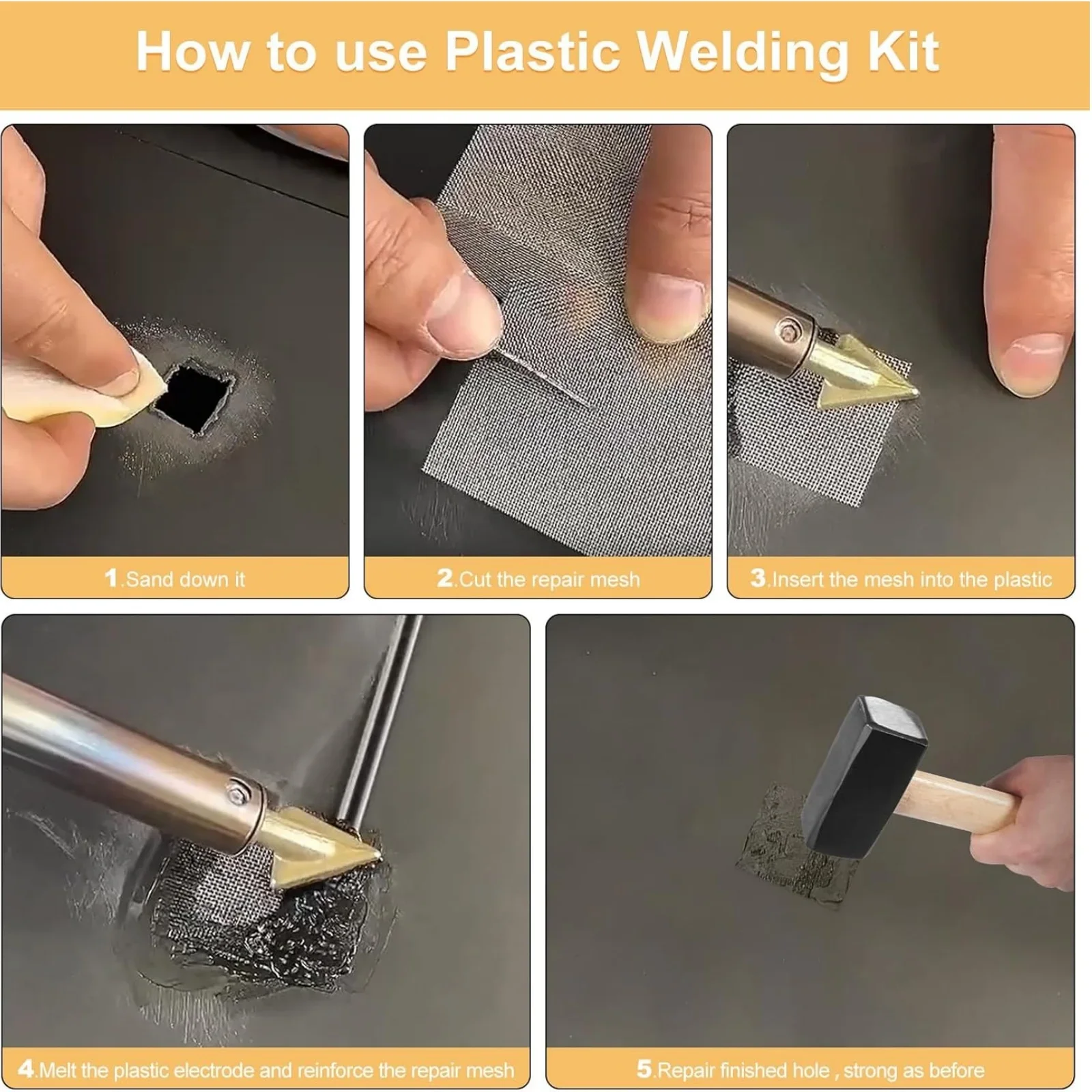 3/6pcs Soldering Iron Tips Set Copper Triangular Smoothing Head Replacement Tips for 80Watt Plastic Welder Repair Tool