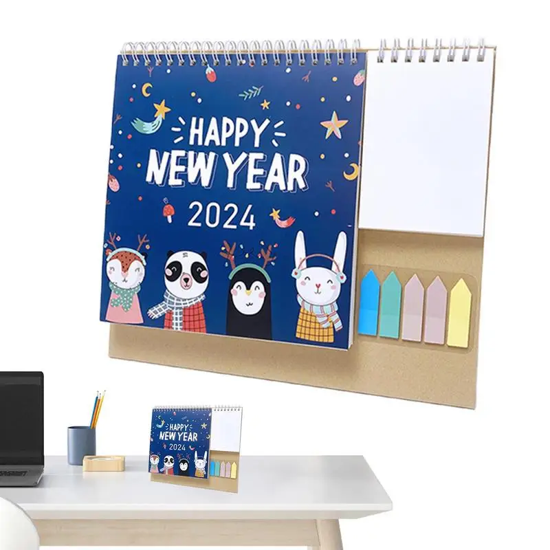 Schedule Calendar 2024 Small Desk Desktop Decor Cute Multifunctional Paper Planning Office Stationery Office Supplies