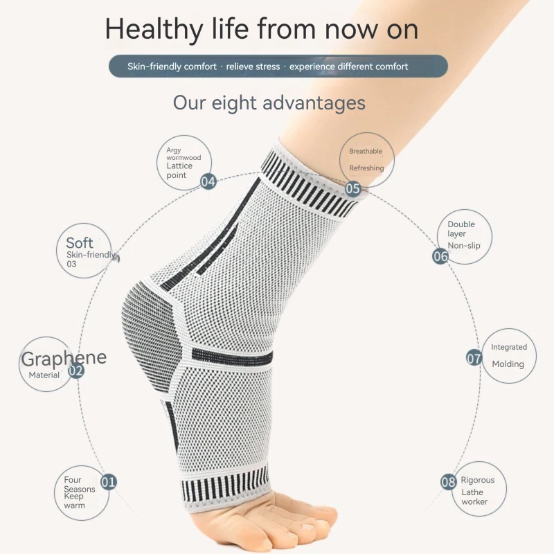 A Pair of Medical Graphene Ankle Protection Ankle Protection Men and Women Sports Sprain Pampering Compression Brace