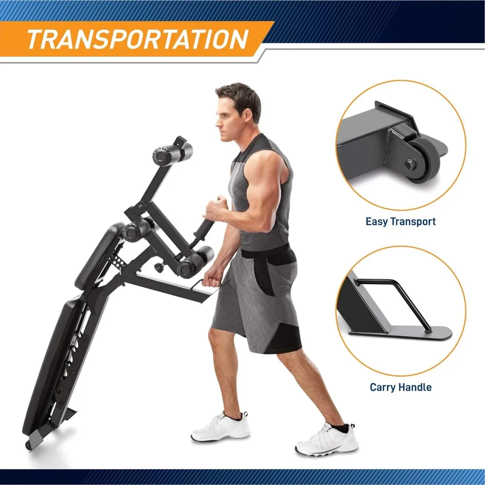 Adjustable 6 Position Utility Bench with Leg Developer and High Density Foam Padding SB-350,dark gray