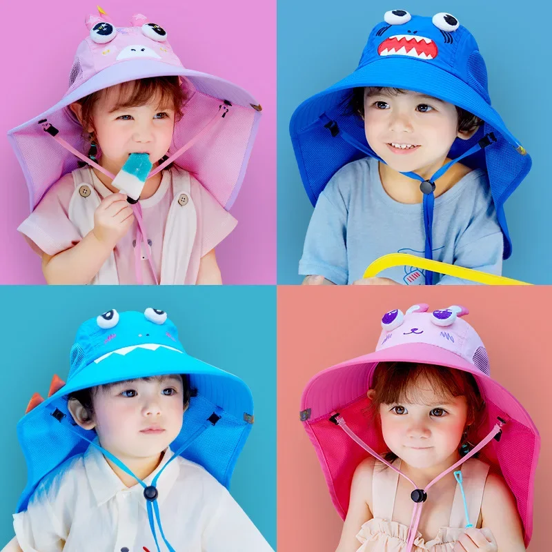 Children's Sun Hat Summer Fisherman Hat Mesh Parent-child Sun Cap Outdoor Sun Protection Children's Hat Drop-shipping support