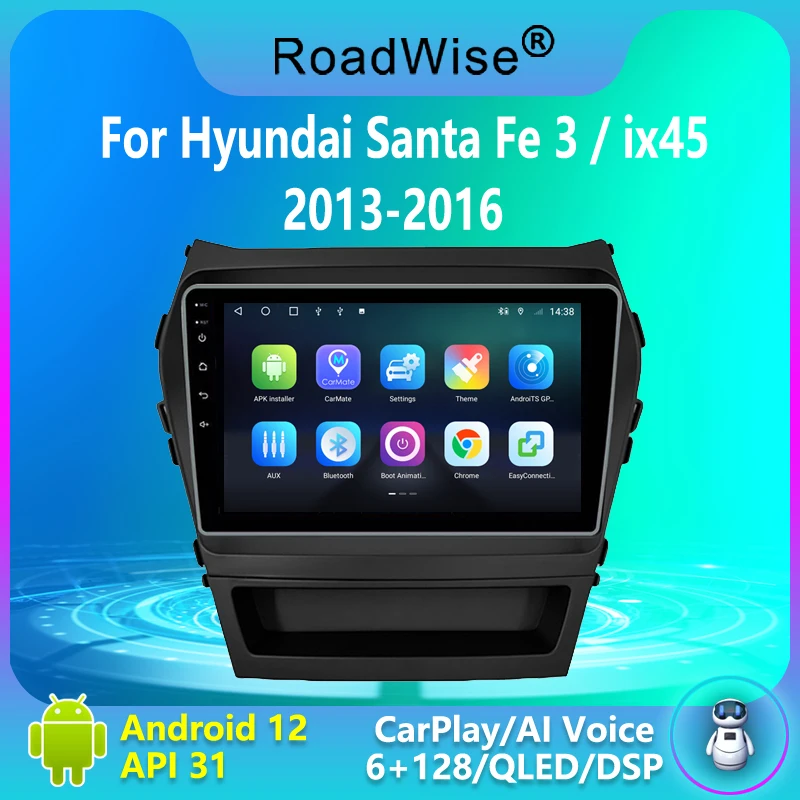 

2 Din Android Car Radio Carplay Multimedia For Hyundai ix45 Santa Fe 3 2013 2014 2015 2016 4G Wifi DSP BT DVD GPS IPS Autoradio