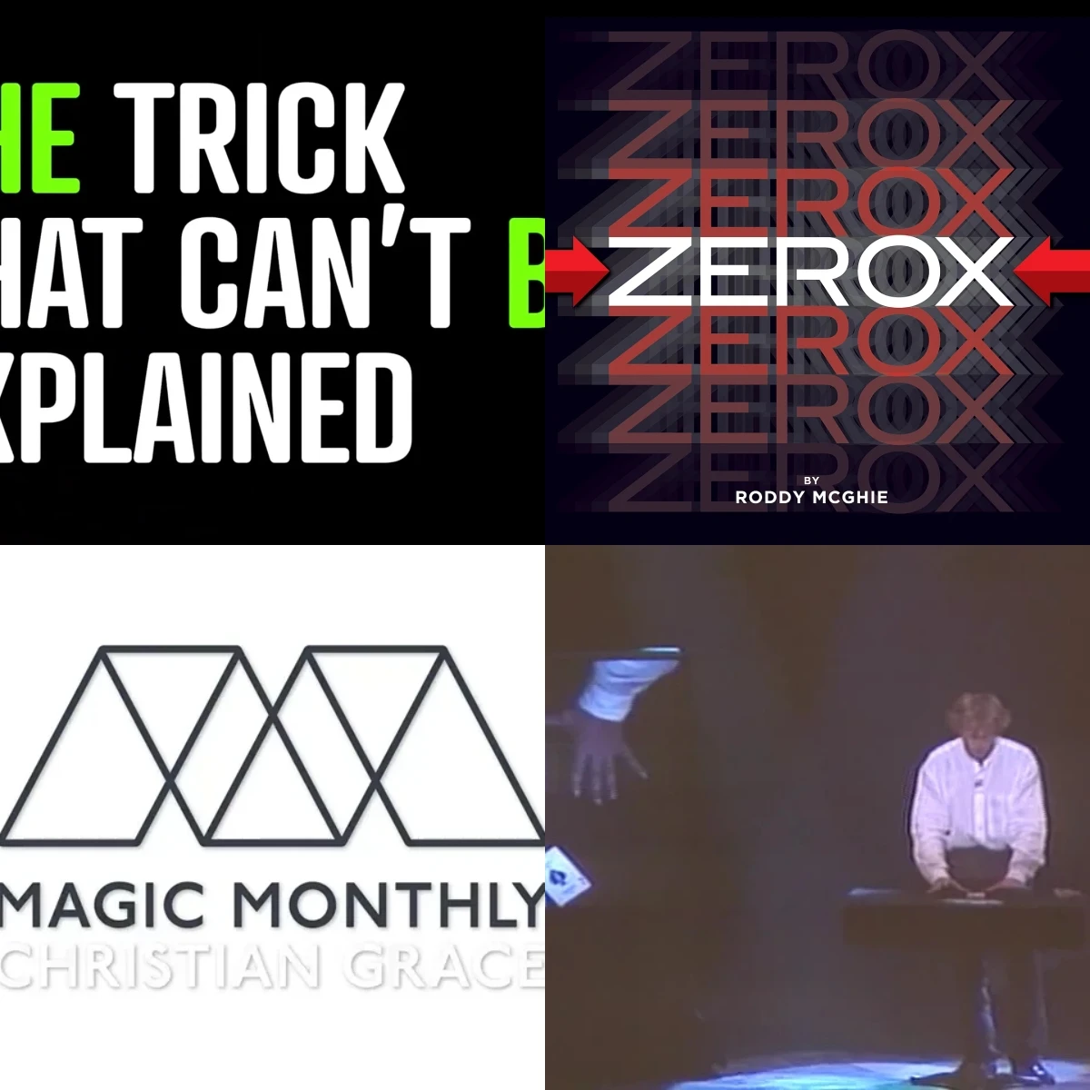 

Who Says by John Carey，Zerox by Roddy McGhie，A Circus Card Trick by Christian Grace，A Dream Of Aces by Garry Ouellet - Magic