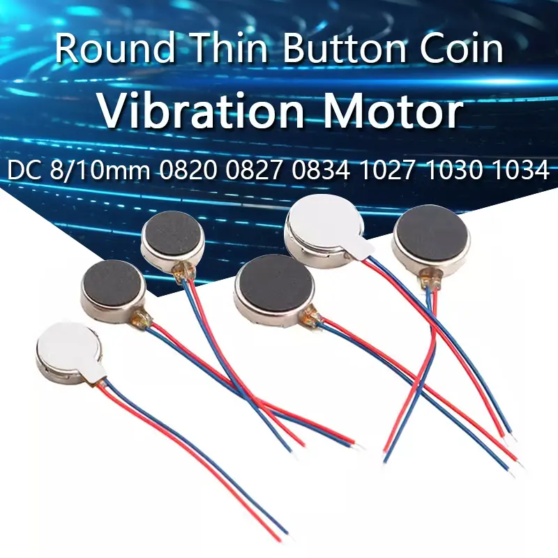 DC 3V 3.7V 8mm/10mm 0820 0827 0834 1027 1030 1034 Round Thin Vibration Motor Button Coin Vibrating Motor Vibrator Phone Massager image 1