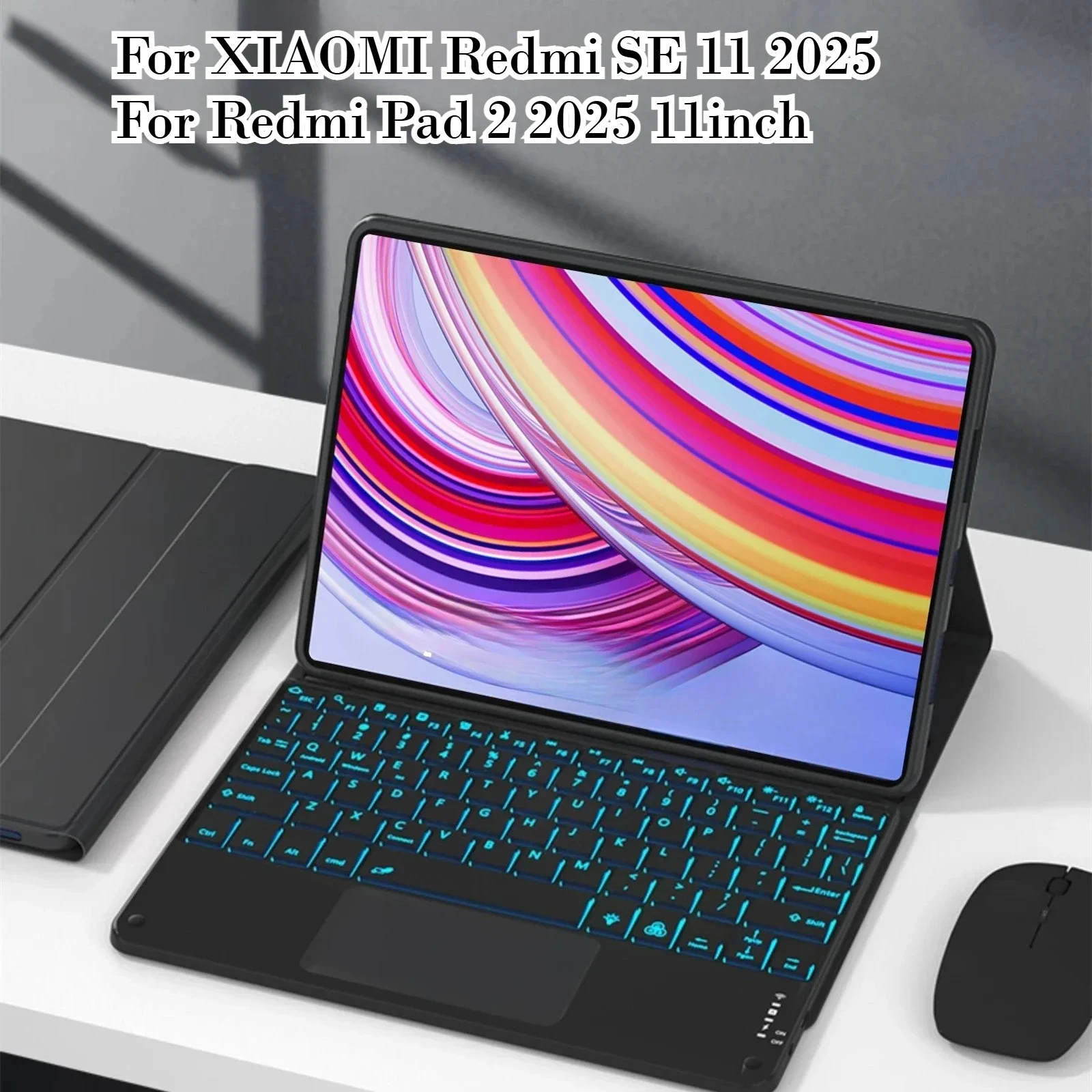 Premium Shockproof Tablet Case with Magnetic Bluetooth Keyboard - Fits 11-Inch Tablets