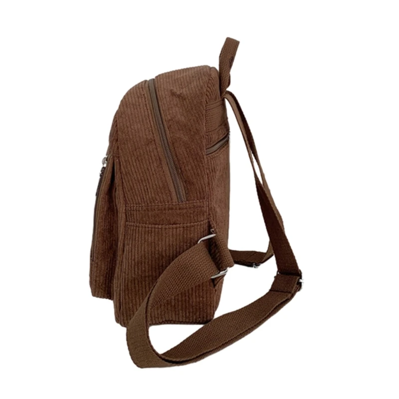Women Mini Backpack Solid Color Corduroy Small Backpacks Traveling Bags Bookbags