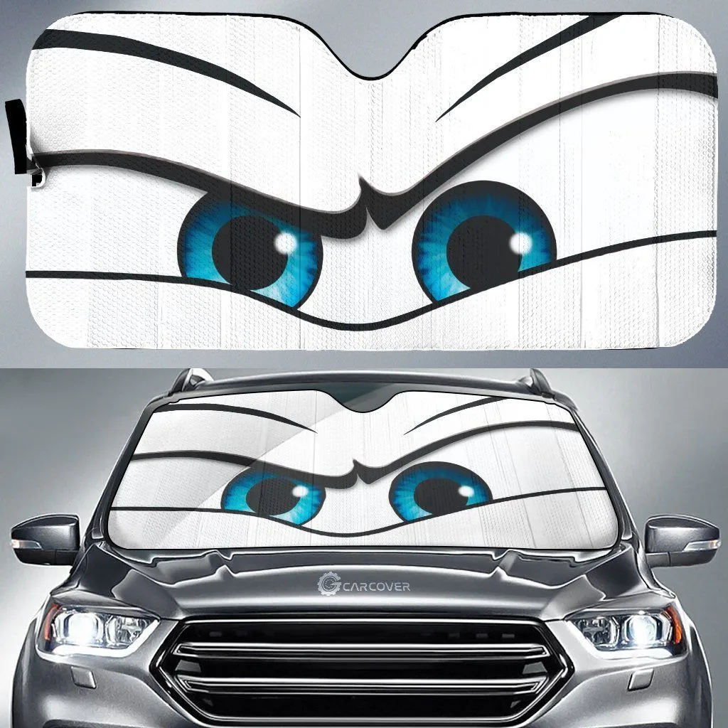 

Sun Visor Car Front Windshield White Angry Eyes Car Sunshade Custom Car Accessories Gifts Car Sun Shade Covers Front Windshield