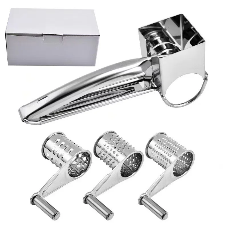 Rotary Cheese Grater Cheese Cutter Slicer Shredder Stainless Steel Manual Handheld Grater for Grating Hard Chocolate Nuts cheese grater cheese slicer kitchen grater