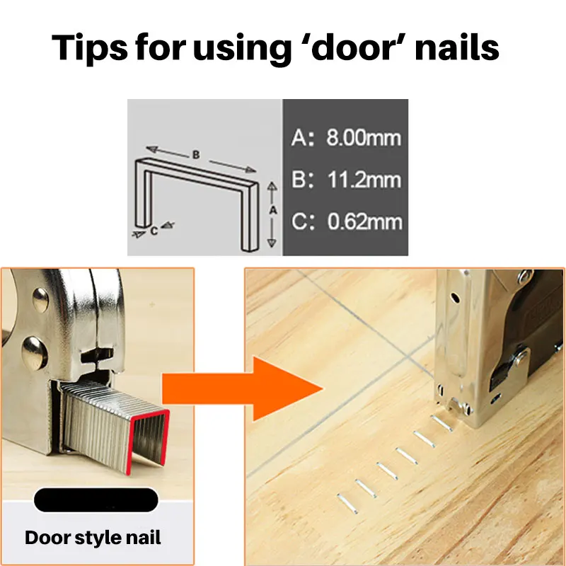 3 in 1 Stapler Nail Gun Staple Gun Nailer Upholstery Fix Furniture Tool Wood Frame Stapler Stainless Steel Hand Tool 600 pcs Nai 4