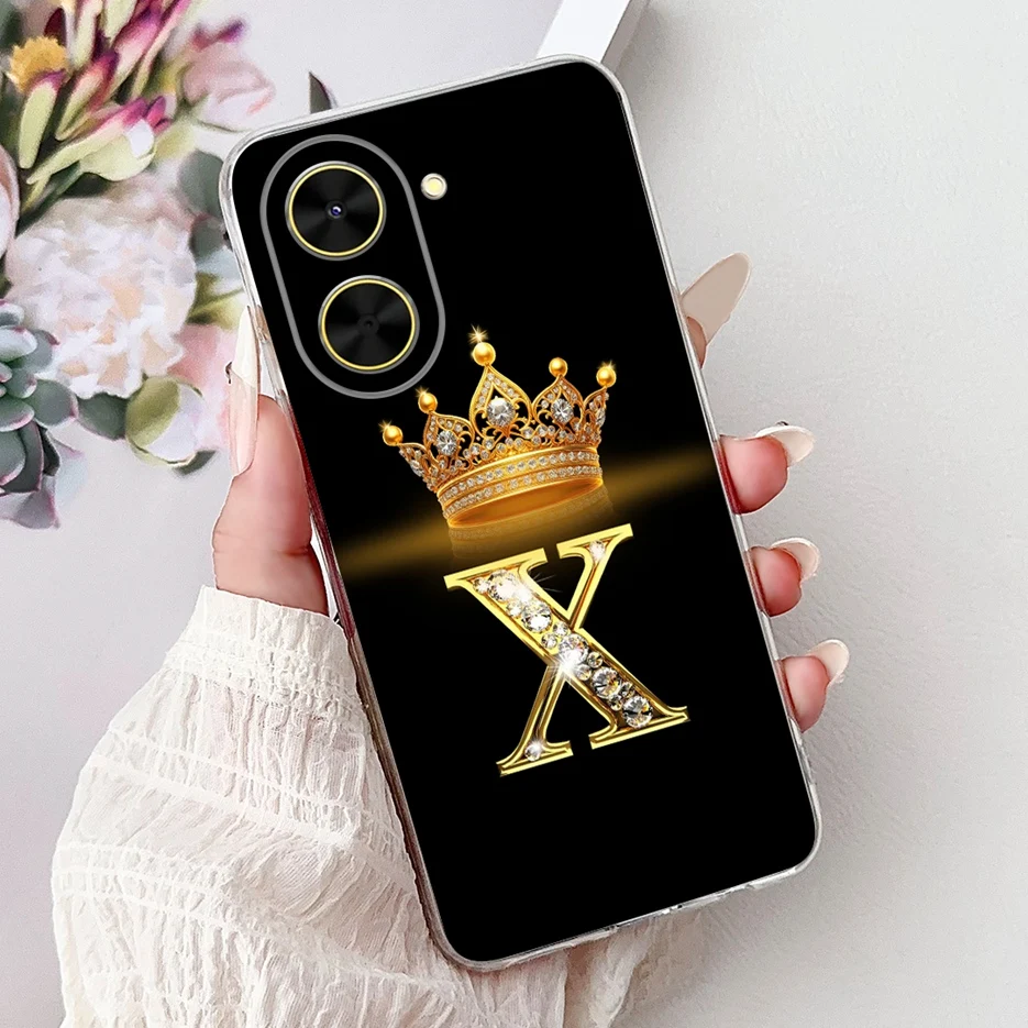 Crown Letters Soft Silicone Phone Case - Stylish Cover Shell