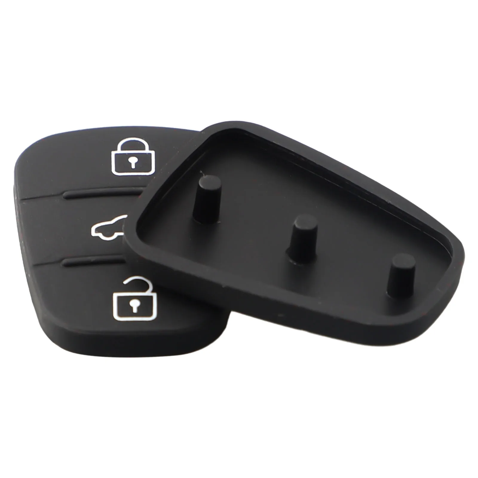 Set of 2 Black Remote Car Key Fob Cases with 3-Button Design