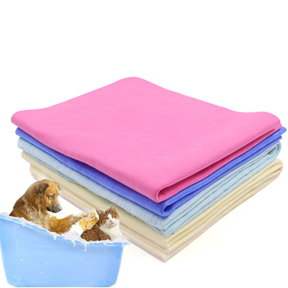 66*43CM PVA Pet Absorbent Towel Dog Bath Towel Multifunction Cleaning Absorbent Washrag 1pc Random pet bath towel