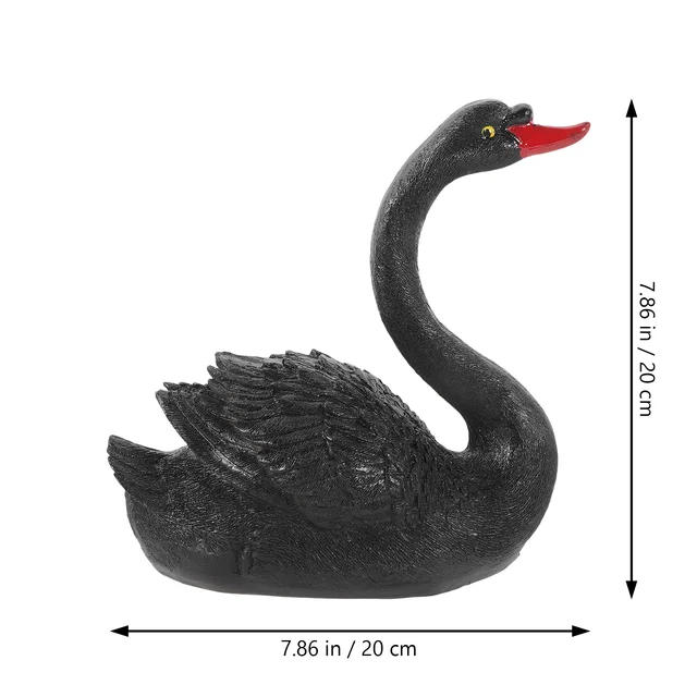 Úszó Hattyú Szobor Dekoráció Gyanta Állatok Fekete Fehér Dekorációk Gyeptó Gyanták - Image 2