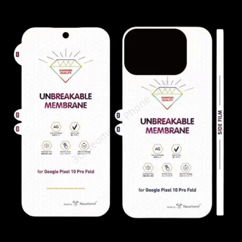 HD Matte Screen Protector, Unbreakable Membrane Soft Hydrogel Film, Front & Inner Hinge Cover