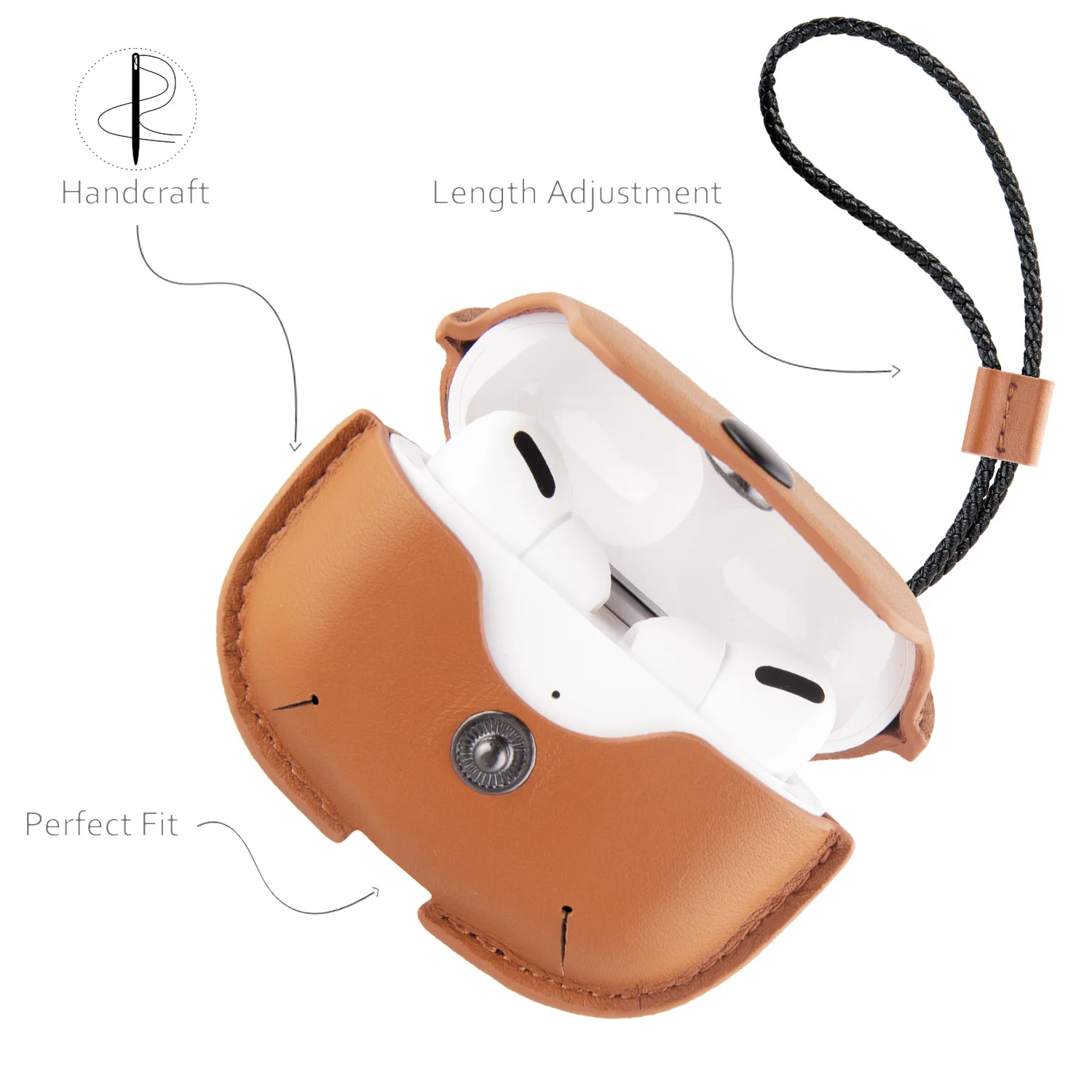 three generation earphone Genuine Leather cover for Apple airpods