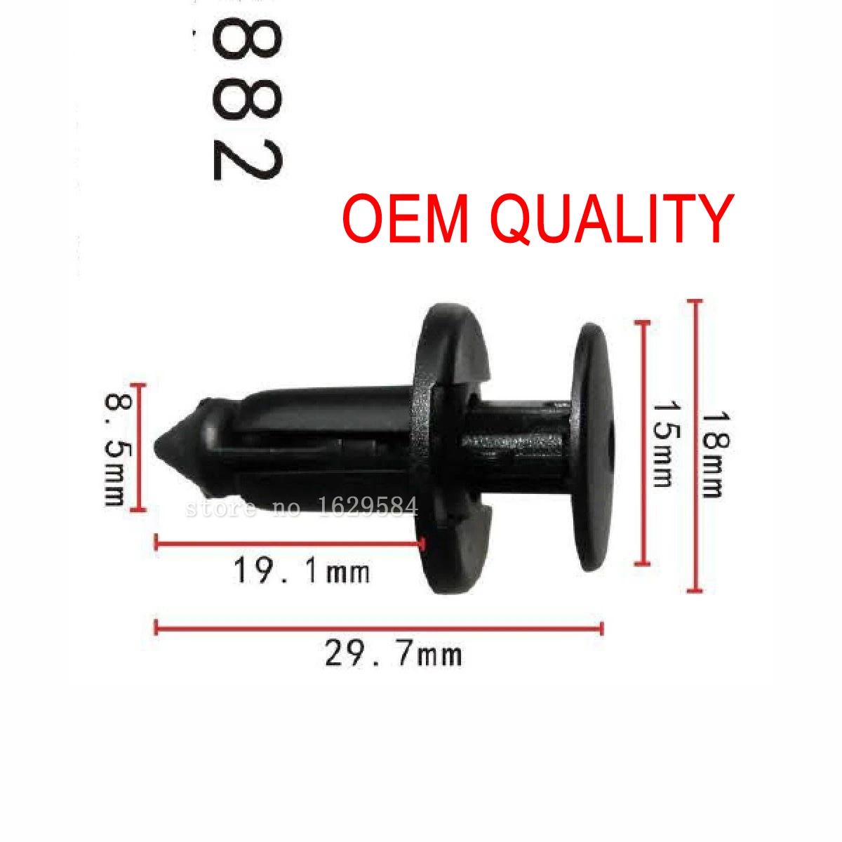 

100x OEM for Lexus Toyota 75867-3015X 75867-30120 7586730120 Rocker Moulding Push-Type Retainer 18x19x8mm