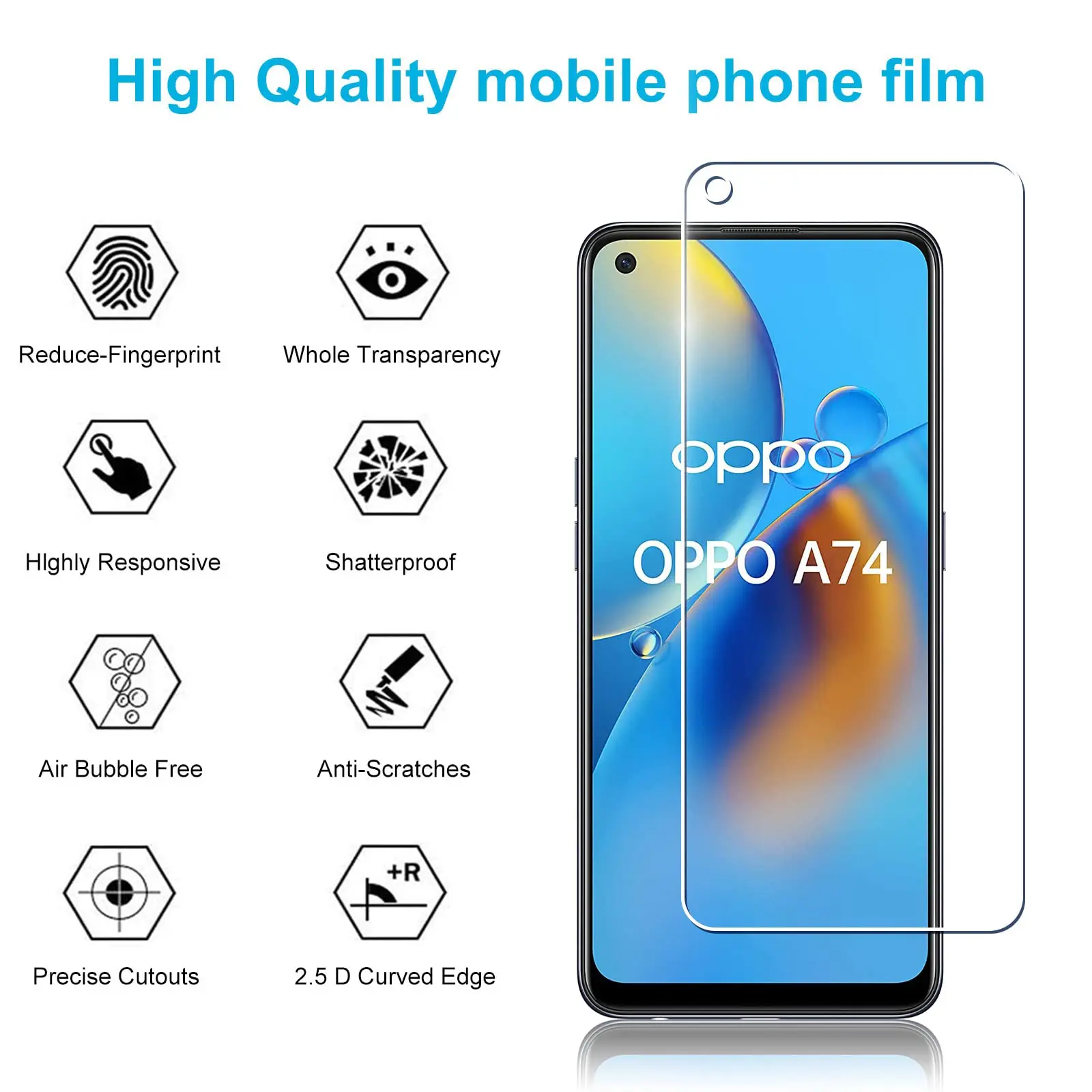 HD Clear Tempered Glass Screen Protector, Anti-Scratch and Case-Friendly