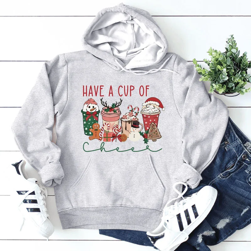 

HAVE A CUP OF Coffee Lettering Autumn and Winter Casual Long-sleeved Hooded Sweatshirt Autumn and Winter Minimalist