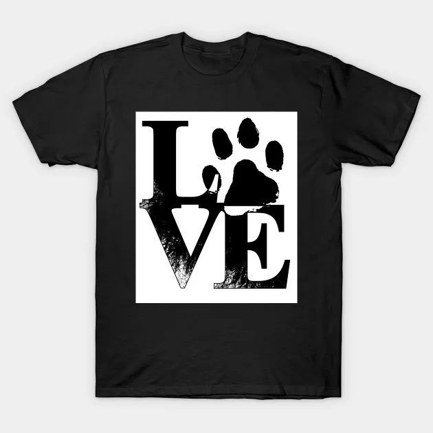 

Dog Paw Love Pet Lovers Gift T Shirt. New 100% Cotton Short Sleeve O-Neck Casual T-shirts Loose Top Size S-3XL