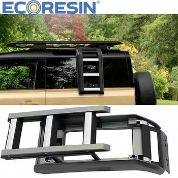 Aluminum Telescopic Deployable Side Ladder for Land Rover Defender 2020-2025 90/110/130 Foldable Roof Rack Access Ladder Upgrade