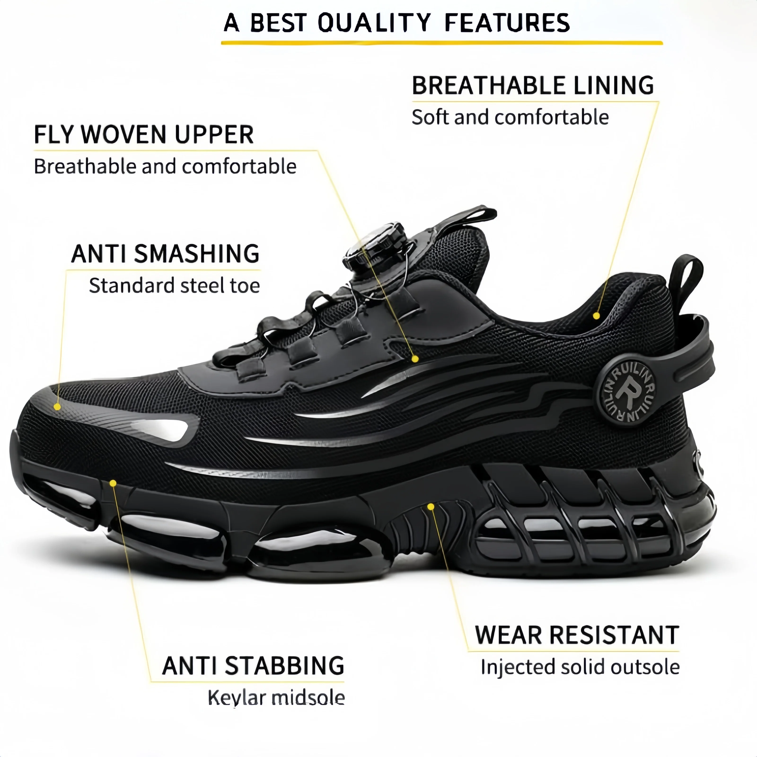 Indestructible Steel Toe Work Shoes for Men Women Rotating Button Safety Shoes Lightweight Construction Work Safety Shoes 4 Indestructible Steel Toe Work Shoes for Men Women Rotating Button Safety Shoes Lightweight Construction Work Safety Shoes 4