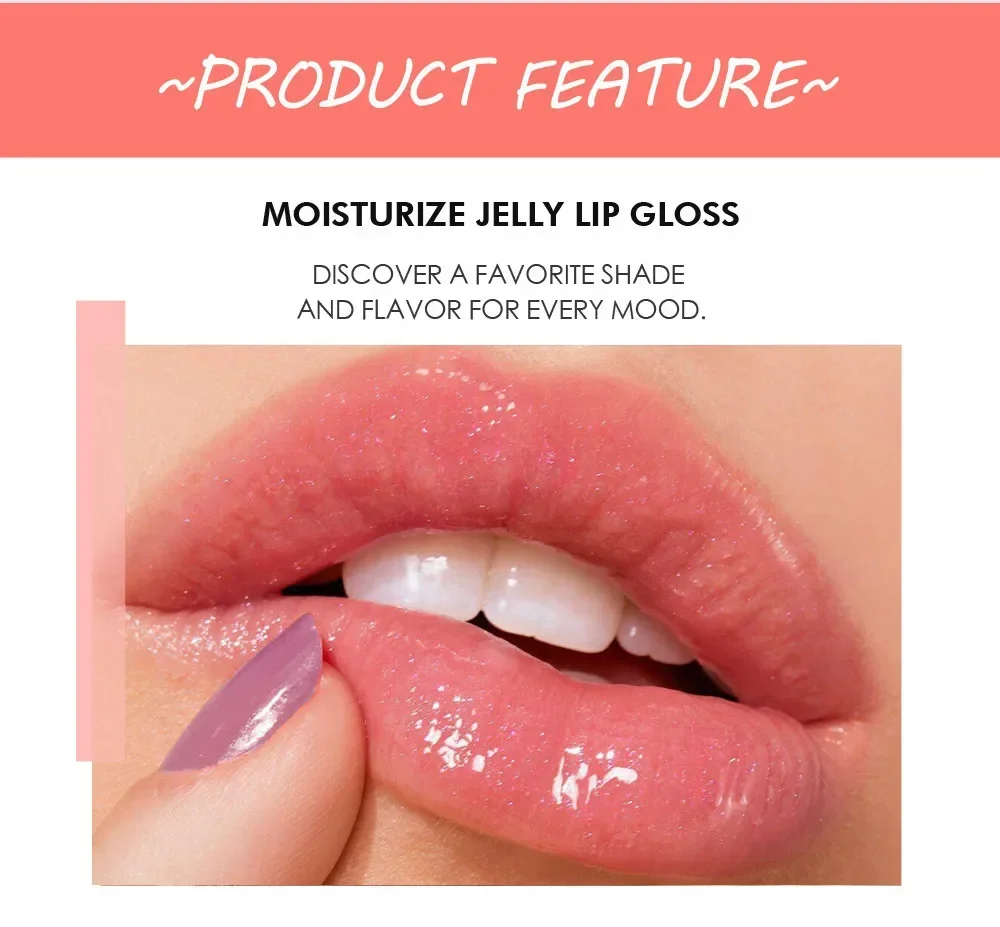 Moisturizing Gloss Plumping Lip Gloss Lip Plumper Makeup Glitter Nutritious Liquid Lipstick Cherry Jelly Oil Clear lip makeup,lip glaze,lip lacquer,lip tint,lip stain,lip gloss,lip oil,lip plumper