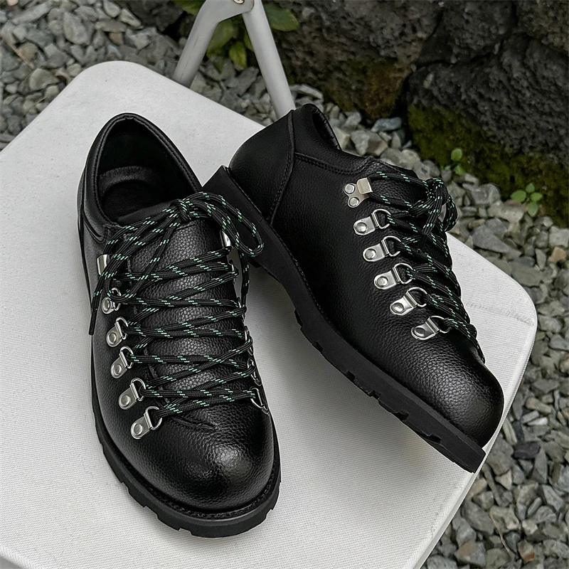 COZOK Fall/Winter 2024 new fashion Personality Quality Men's casual shoes Thick sole comfortable simple waterproof leather charm 3