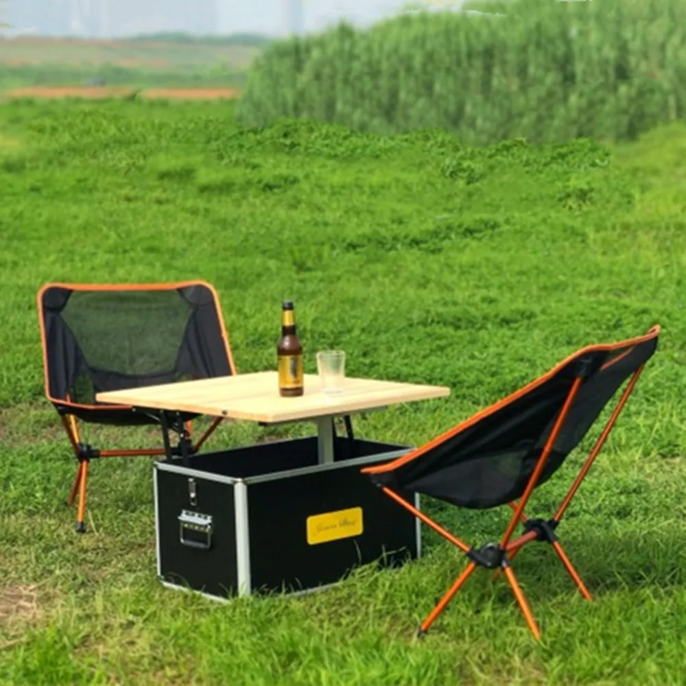 

55L Portable Folding Camping Kitchen Outdoor Cooking Table Aluminum Car Camping Tableware Cookware Storage Box Table New