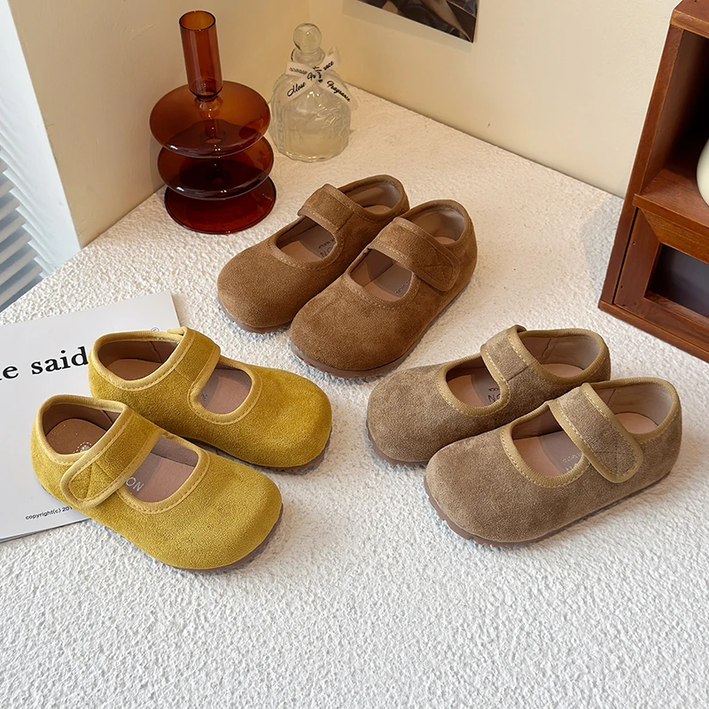 Spring Autumn New Children's Shoe For Girl Simple Fashion Kids Leather Shoes Solid Color Versatile Toddler Causal Shoes Non-slip