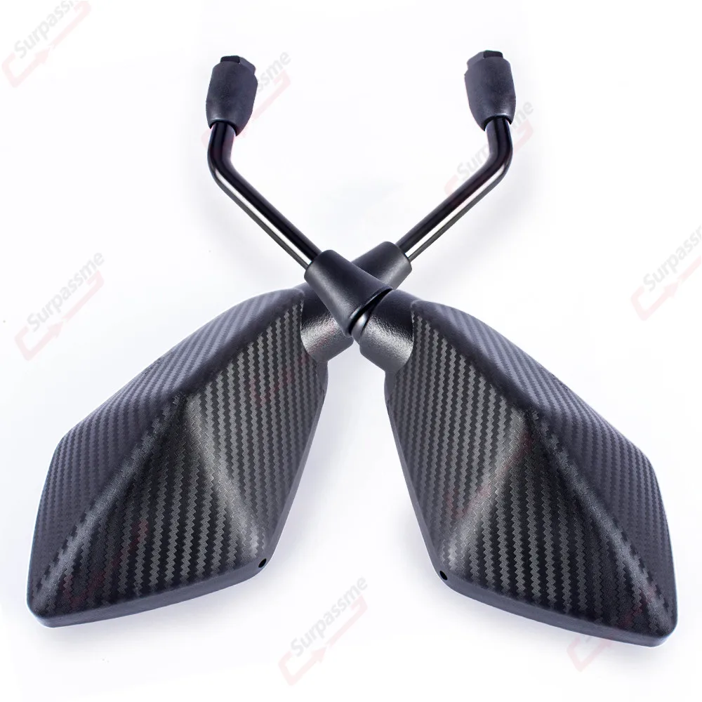 fibra de carbono espelhos convexos para Motocross ATV Scooter, 7 8