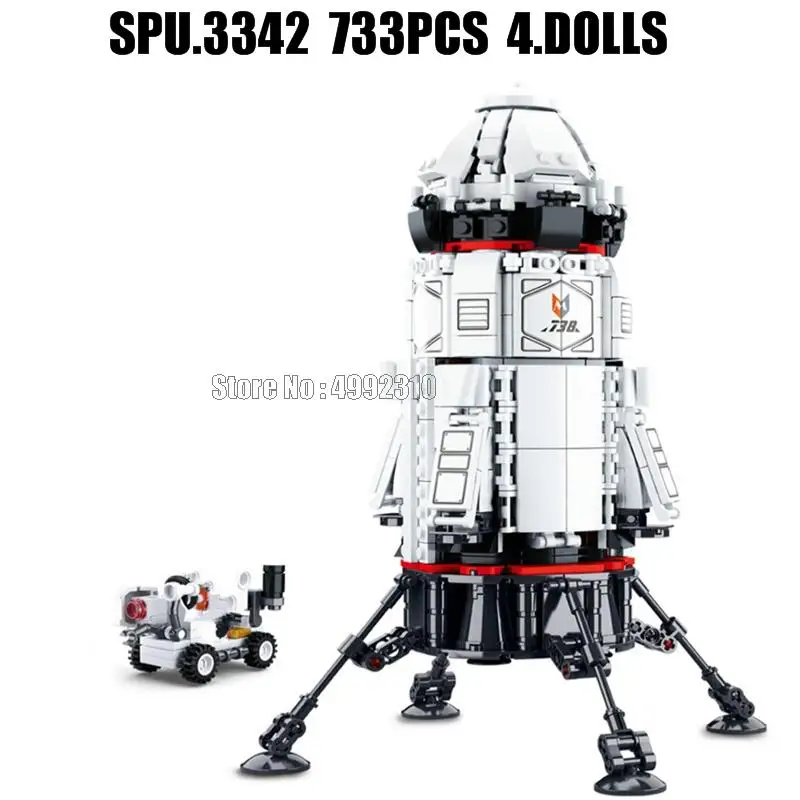 0738 733pcs Space Station Satellite Lunar Lander Spaceship