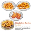 3-layers Air Fryer Rack Stainless Steel Stackable Grid Grilling Rack For Air Fryer Basket Tray Outdoor Camping Cooking Supplies 6