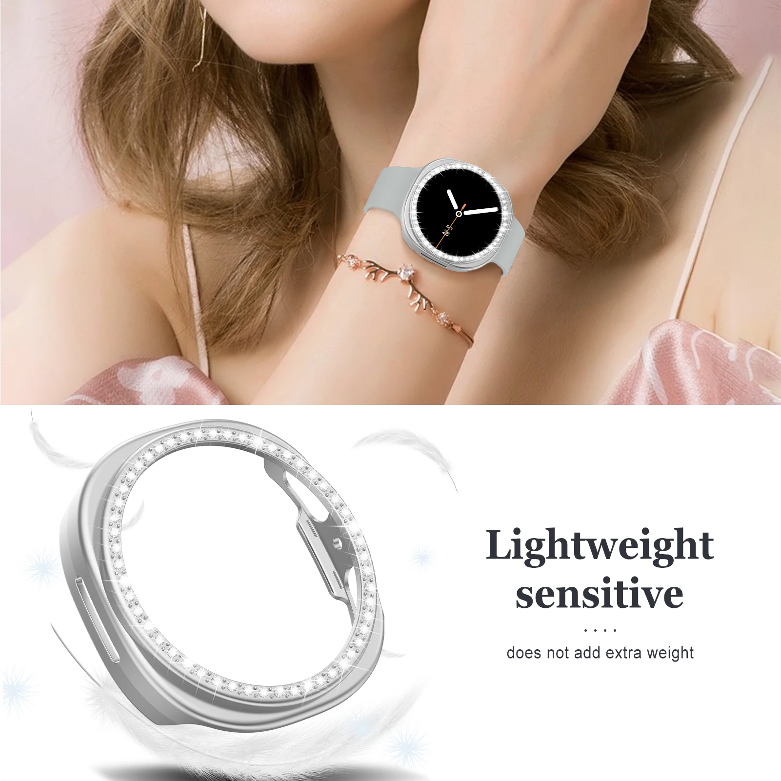 Chic Diamond-Style Protective Case for Samsung Galaxy Watch 8