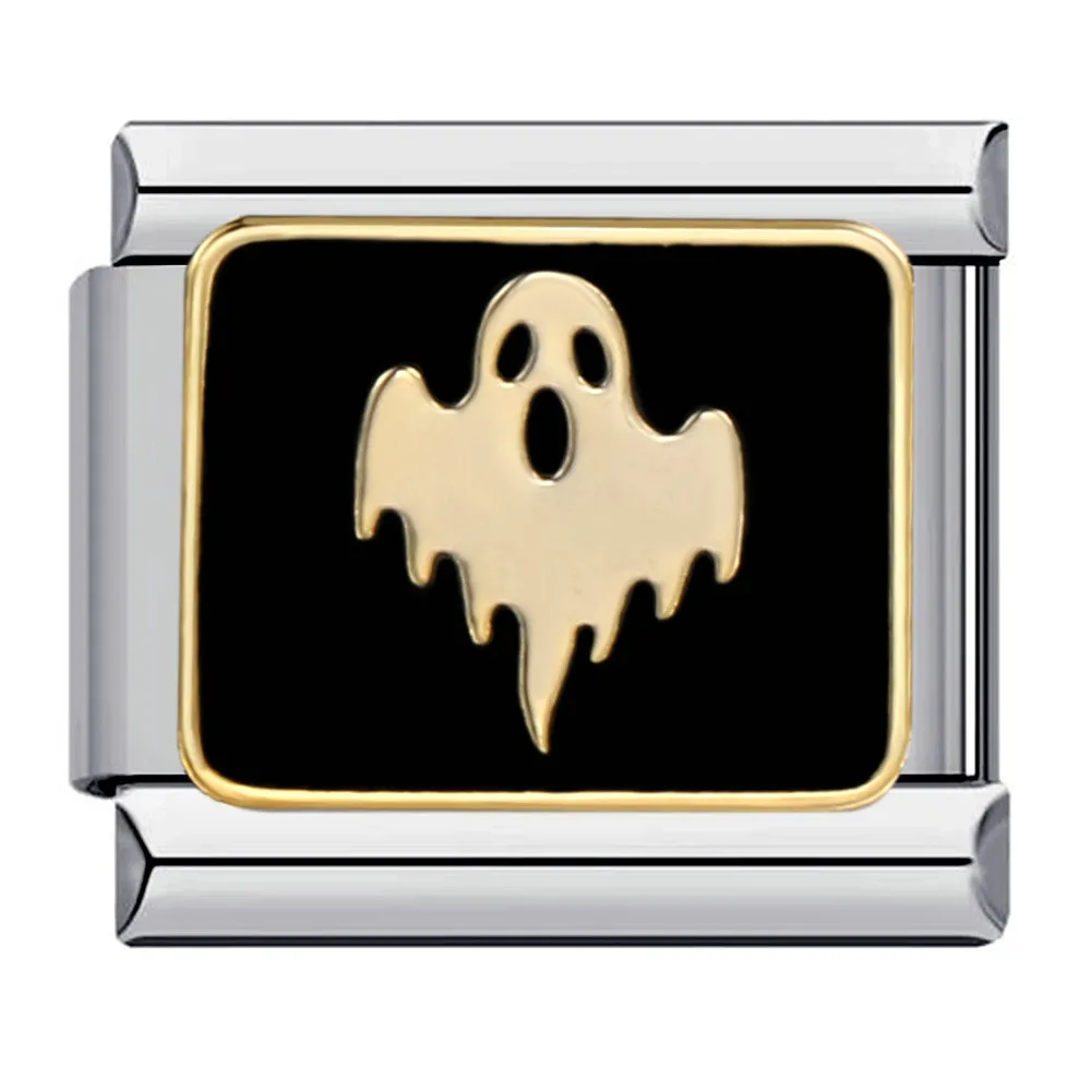 URING 2025 Modedesign Schwarze Eule Stern Mond Fledermaus Geist Halloween Charm Italienische Links Passend für 9 mm Armbandherstellung DIY Schmuck – Detail 4