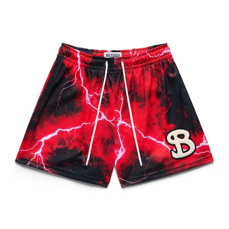 Summer fitness Men's shorts BKTSQD mesh quick drying quarter shorts Men casual sports running men basketball pants