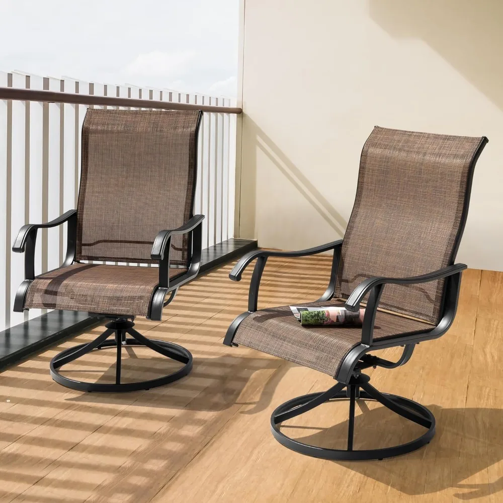 Outdoor Swivel Rocker Dining Chairs Set of 2 3