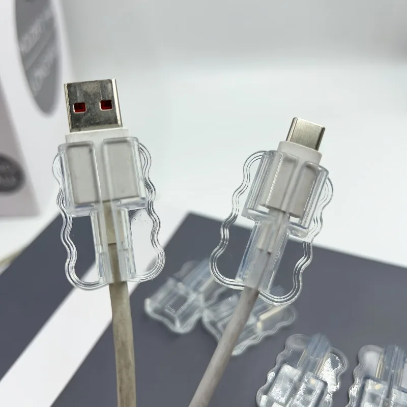 Pack of 5/10 Assorted USB and Type-C Cable Protective Covers for Mobile and Computer Charging Cables